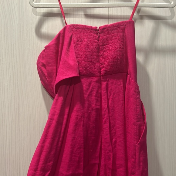 Anthropologie Maeve Womens Size 4 Pink Brin Strapless Cropped Tie Front Jumpsuit - Picture 7 of 10